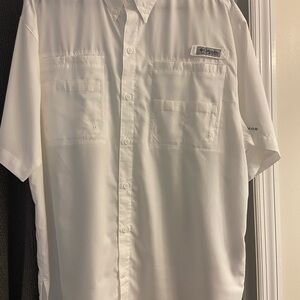 Columbia Men's Classic White Button Down Shirt